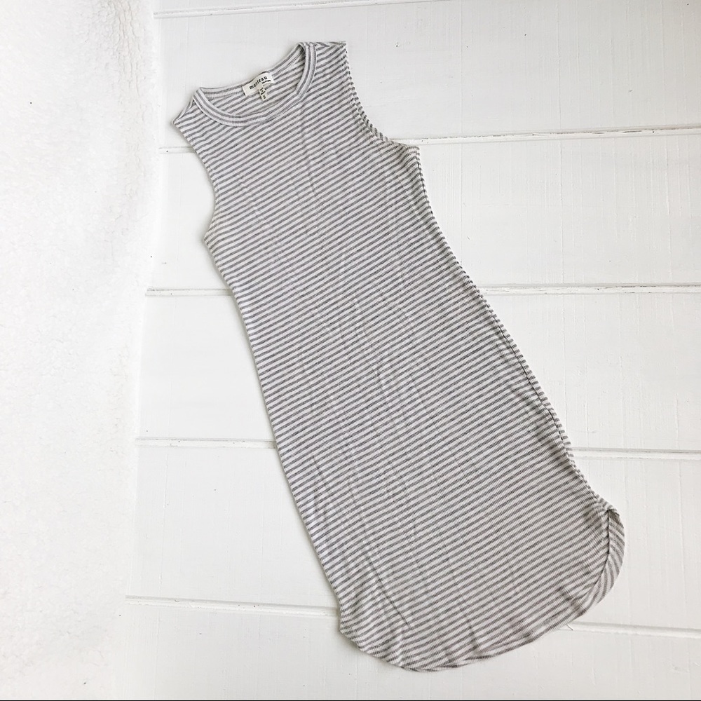 Grey Pinstripe Bodycon Dress